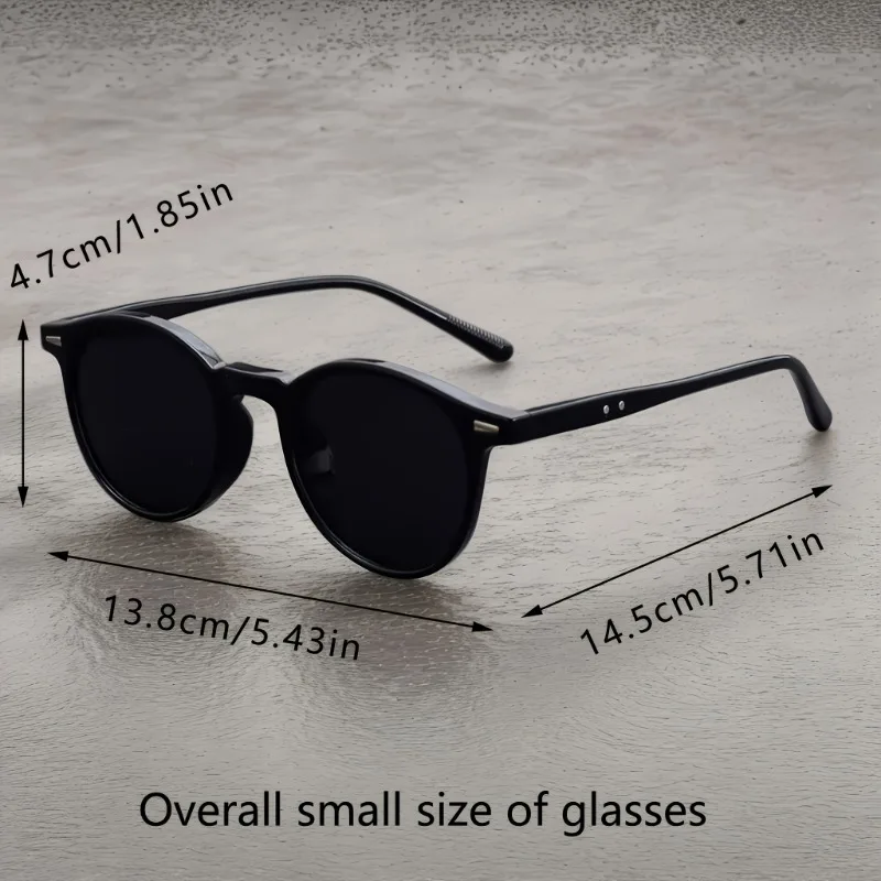 Retro-Oval-Sonnenbrille mit beigefarbenen Nieten. Ein ausgezeichnetes Geschenk für Thanksgiving, Neujahr und Weihnachten voller Spaß. – Detail 6