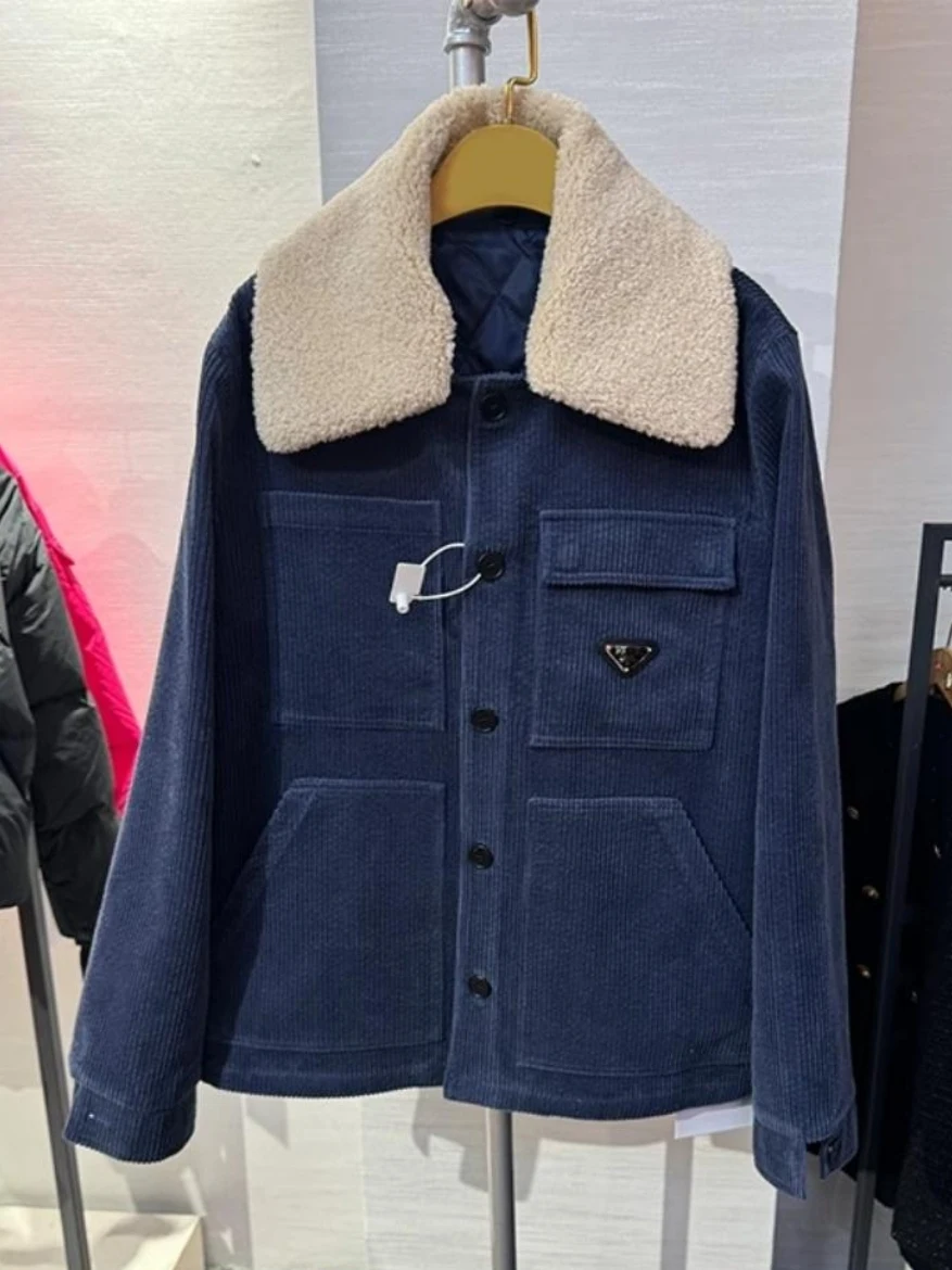 

Джинсовый летный хлопок Jaet Thiened, теплая повседневная женская верхняя одежда, модная свободная посадка, длинная застежка на пуговицах