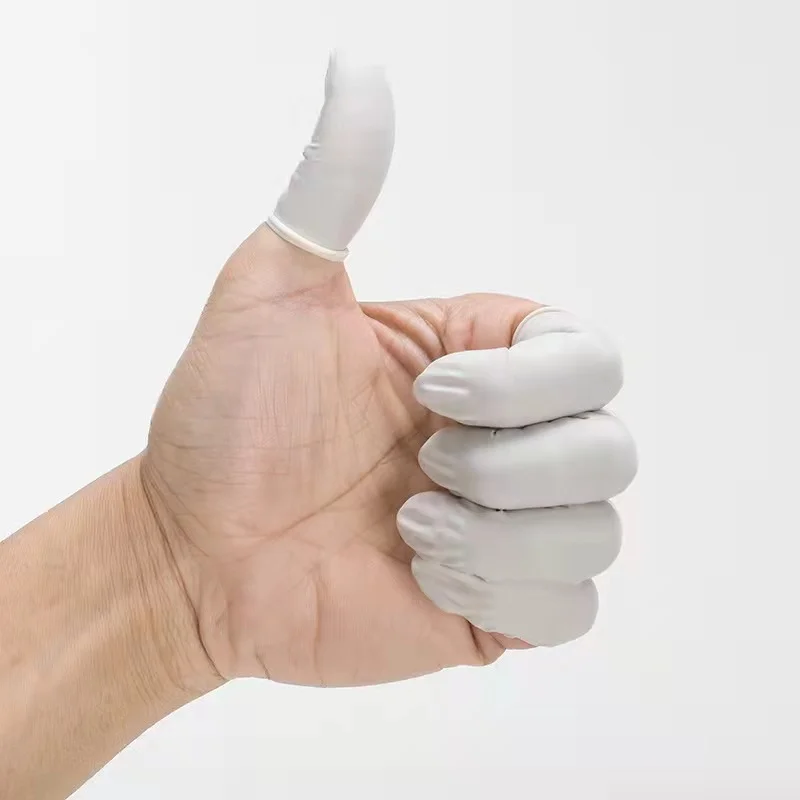 Cunas desechables de látex para dedos, Protector antiestático no tóxico para dedos, guantes de trabajo para manicura de belleza, 50p