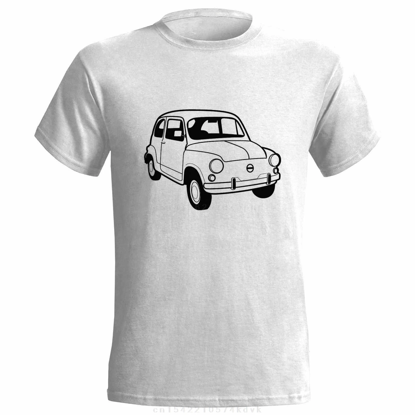 Male Best Selling T Shirt FIAT 600 STENCIL DESIGN MENS T SHIRT CLASSIC CAR RETRO Summer Tee Shirt
