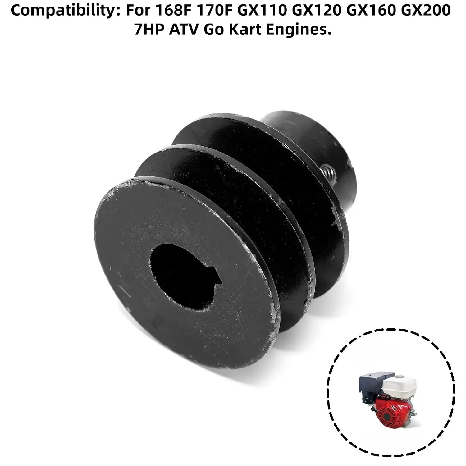 Ruimou 1 Pcs Double Groove V-Belt Pulley 19mm Bore Shaft for 168F/170F GX110 GX120