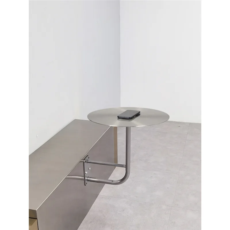 milk tea shop, wall-mounted small round table, industrial style, wall card holder, wall-mounted T-shaped small table