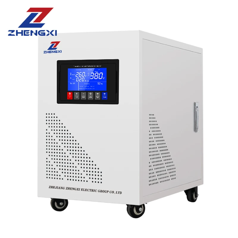 Automatic Three Phase Voltage Regulator Stabilizer 10kva-120kva AC Factory Use SVC SERVO Motor High Efficiency 380V3% Output CE