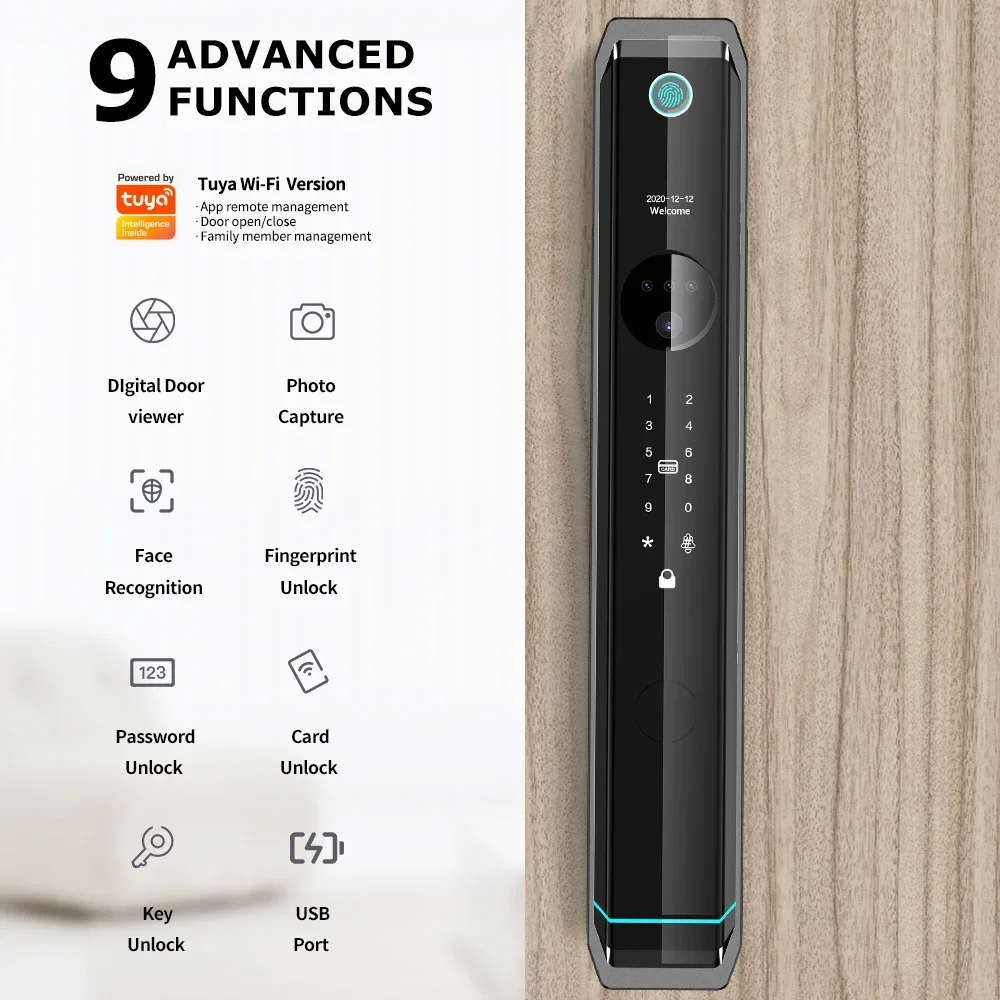 Factory Price digital cerradura inteligente face recognition tuya fingerprint electric wifi app door smart lock