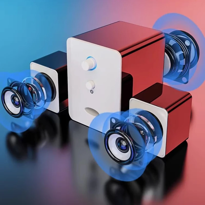 

Computer stereo, home desktop subwoofer, wired mini speakers