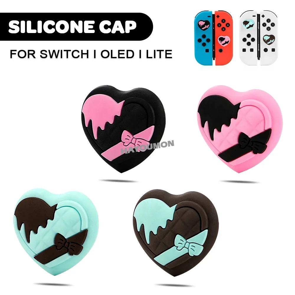 4 Pçs/set Bonito Tampas de Silicone Macio Joystick Apertos de Polegar Capa para Switch 2 Controlador de Proteção Acessórios de Videogame Para Switch