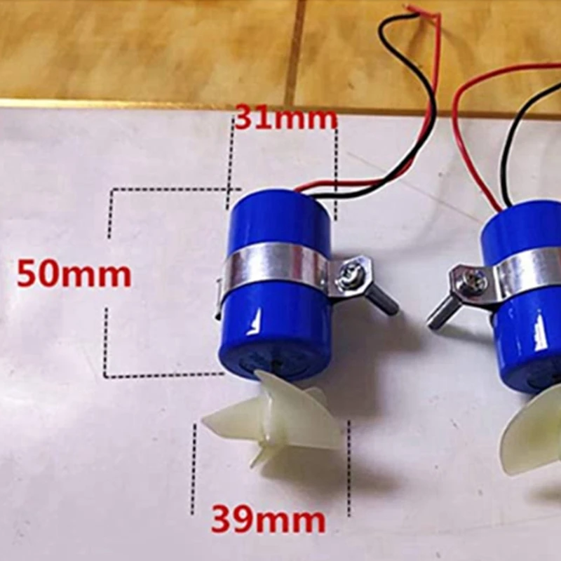 1 par RC Jet Boat Motor submarino propulsor 7,4 V 16800RPM CW CCW hélice de 3 aspas para DIY Micro-ROV Robot RC reemplazo de cebo