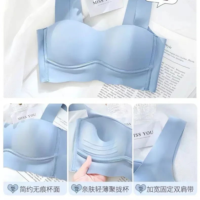 Women Seamless Bra Sexy No Wire Push Up Underwear Girls Students Breathable Thin Bras Female\'s Bra Breathable Gathered