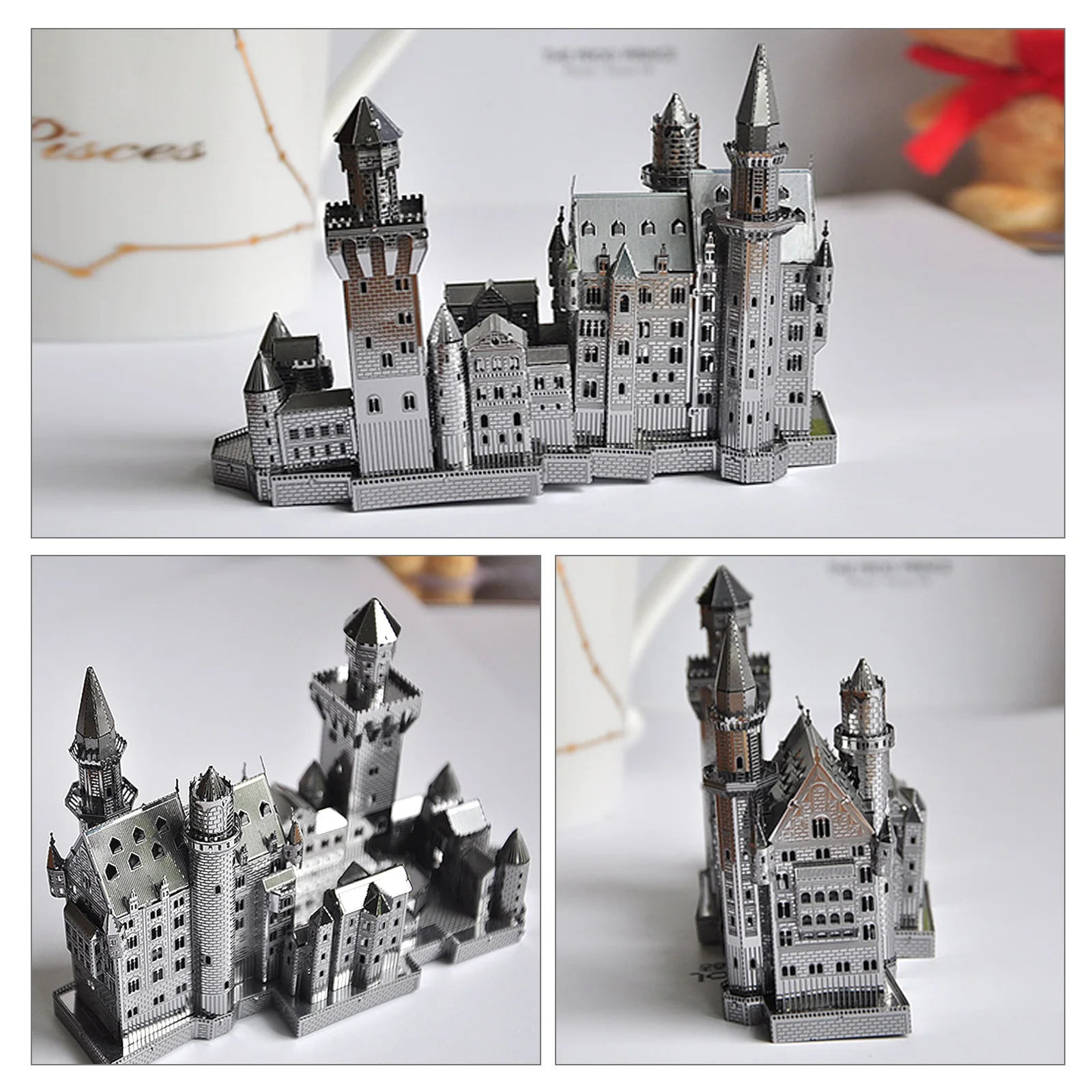 Piececool 3D Metalen Puzzel Neuschwanstein Castle Model Building Kits Diy Speelgoed Jigsaw Voor Tiener Volwassen Verjaardag Geschenken