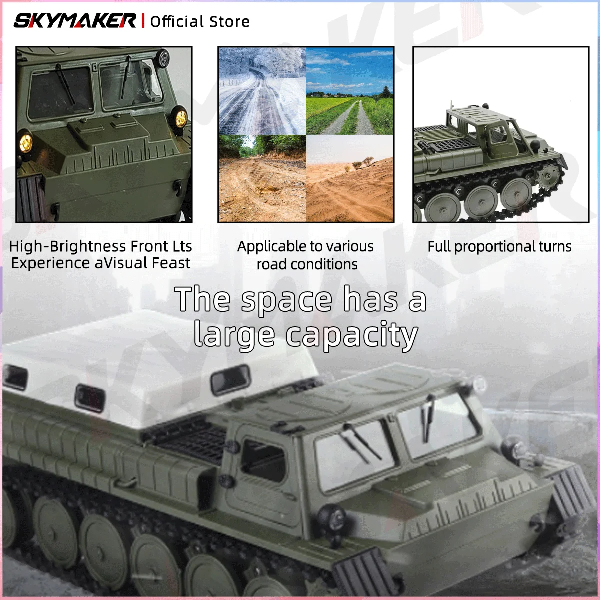 WPL E-1 1/16 2.4G RC戦車おもちゃ 4WDスーパクローラー装軌式リモートコントロール 1:16オフロード車両 電動 キッズRCおもちゃ 男の子向け