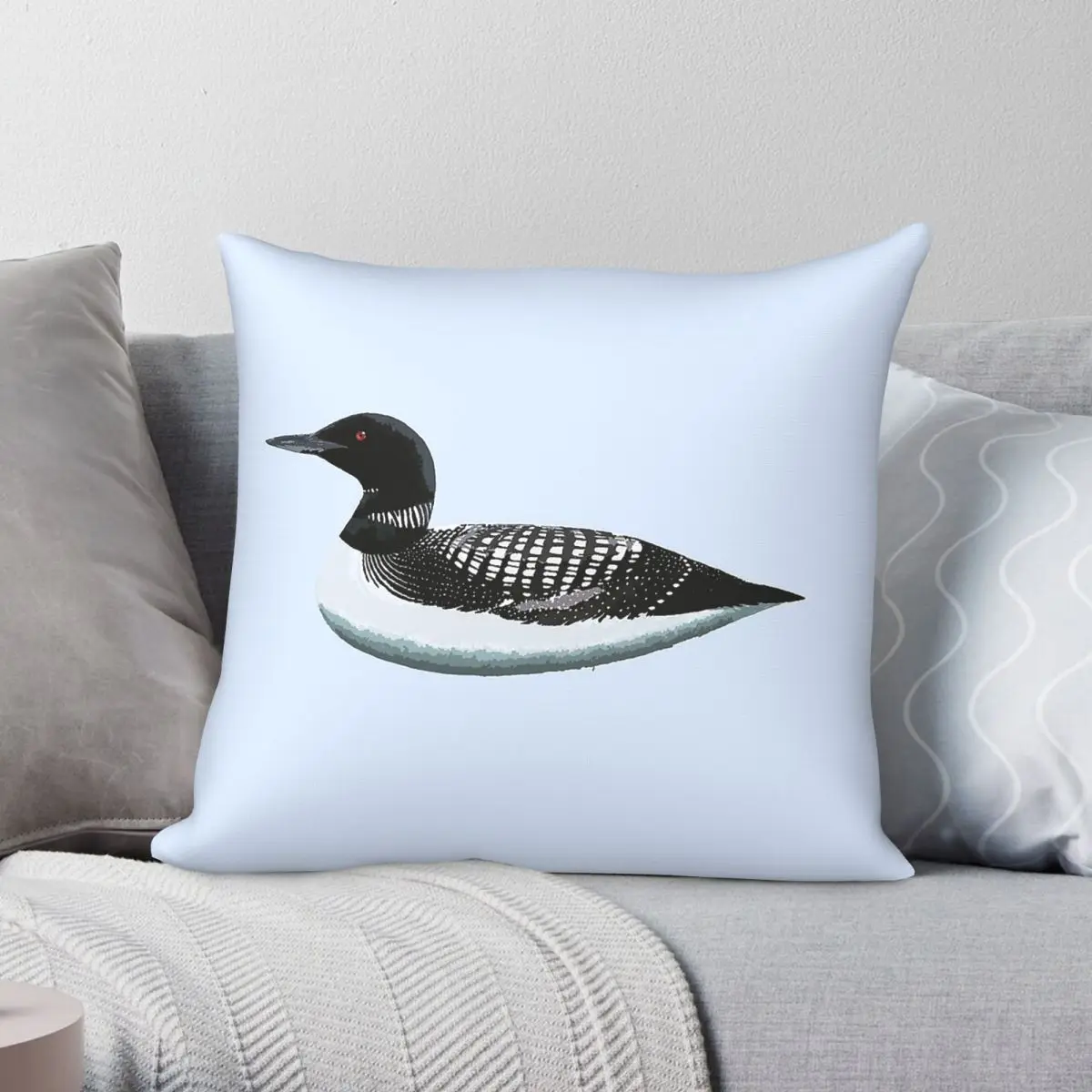 Great Northern Common Loon Pillowcase Polyester Linen Velvet Printed Zip Decorative Pillow Case Room Cushion Cover