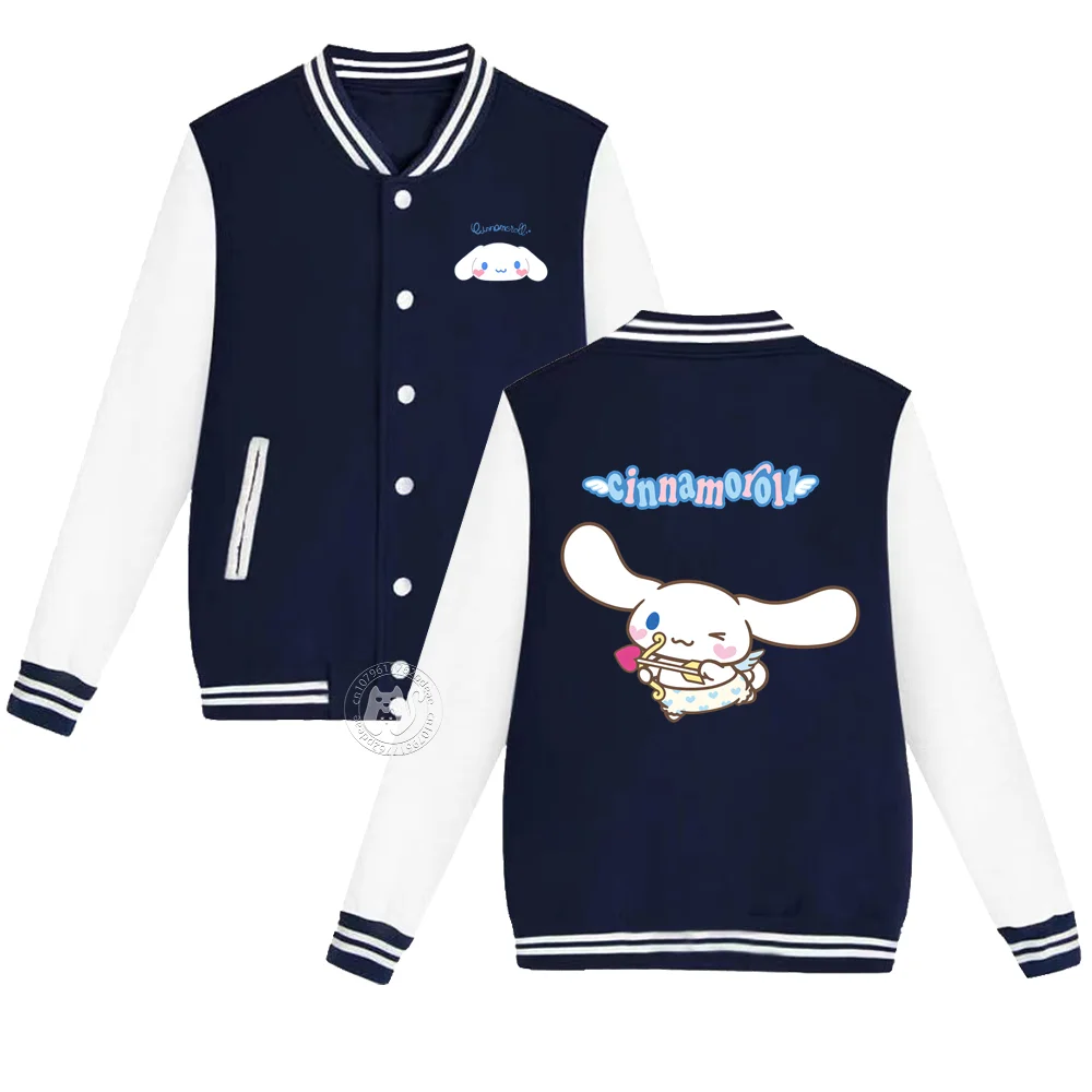 

Детская куртка Sanrio для осени и зимы, бейсбольная Униформа с принтом крупных ушах собак, теплое пальто с подкладкой для мальчиков и девочек 2-14 лет