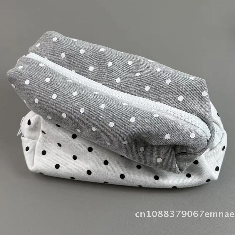 [ZYAS] Estuche para lápices con diseño de lunares, bolsa para bolígrafos de tacto suave de gran capacidad, bolsa para papelería, organizador de papelería, regreso a la escuela
