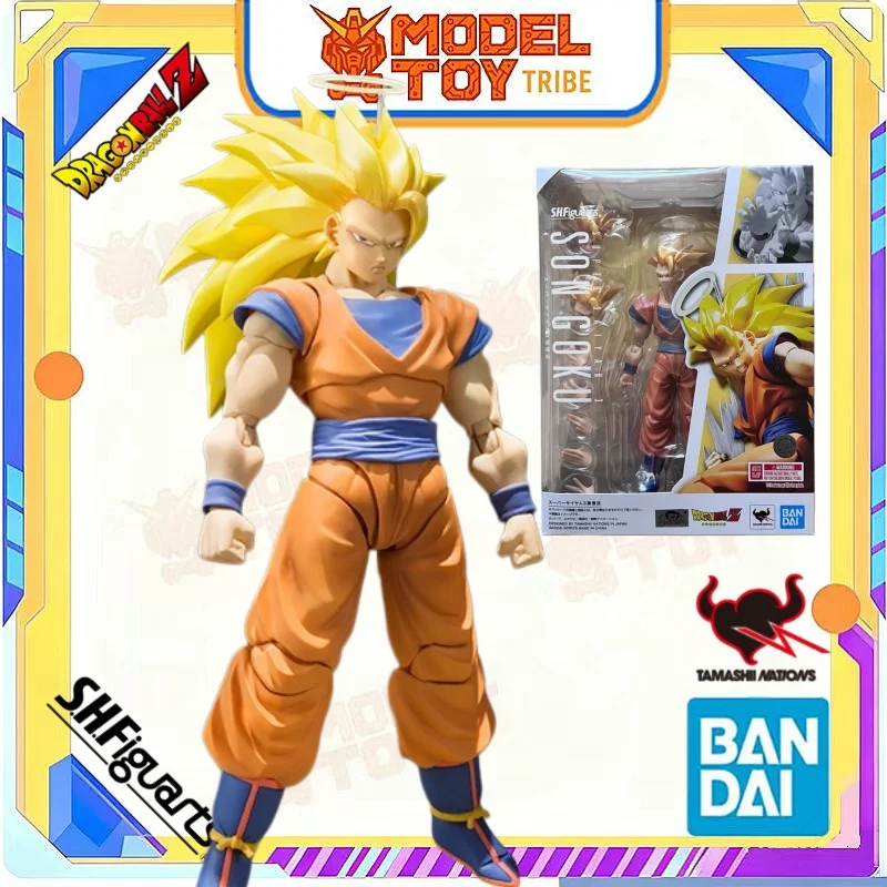 In-Stock Japan Bandai Original Anime TAMASHII NATIONS SHF Dragon Ball 155mm Super Saiyan 3 Son Goku Action Figure Model Toy Gift