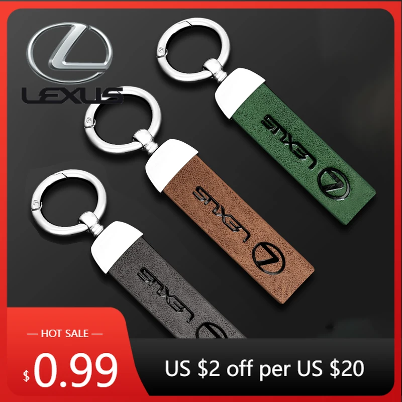 

Interior Stickers Lexus Car Vintage Leather Keychain Zinc Alloy Keyring For RX330 IS250 Ct200h ES300h RX350 IS300h UX Key Holder