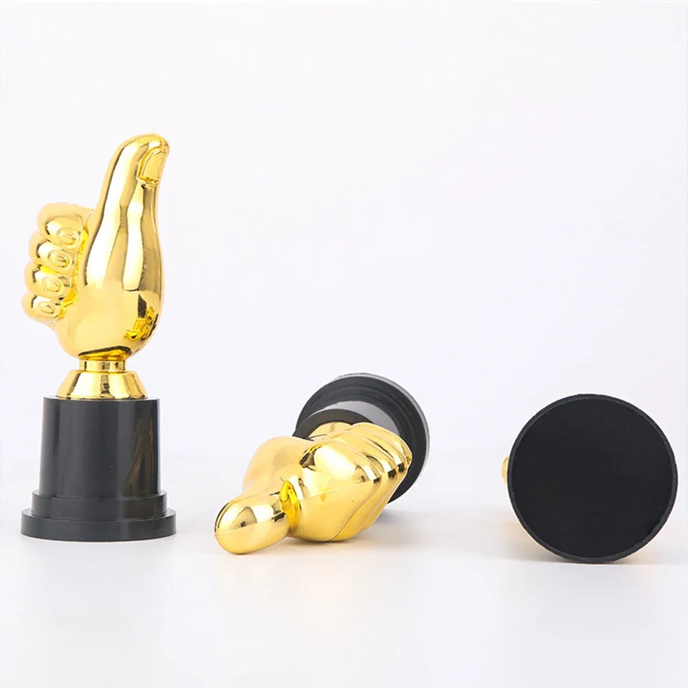 Thumbs Up Trophy Plastic Gold Trophies Encouragement Mini Victory Trophies Award Prizes for Home Desktop Decor