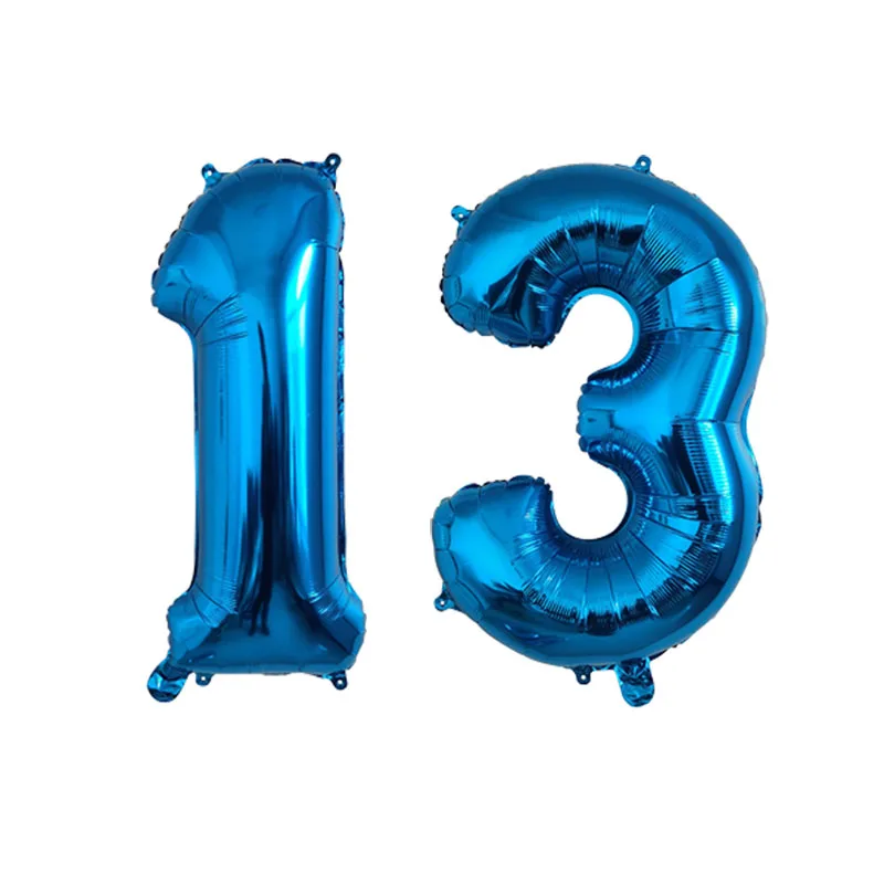 2Pcs 32 Inch Gold Silver Black Blue Red Helium Foil Number Balloon 10 11 12 13 14 15 Happy Birthday Party Decoration Supplies