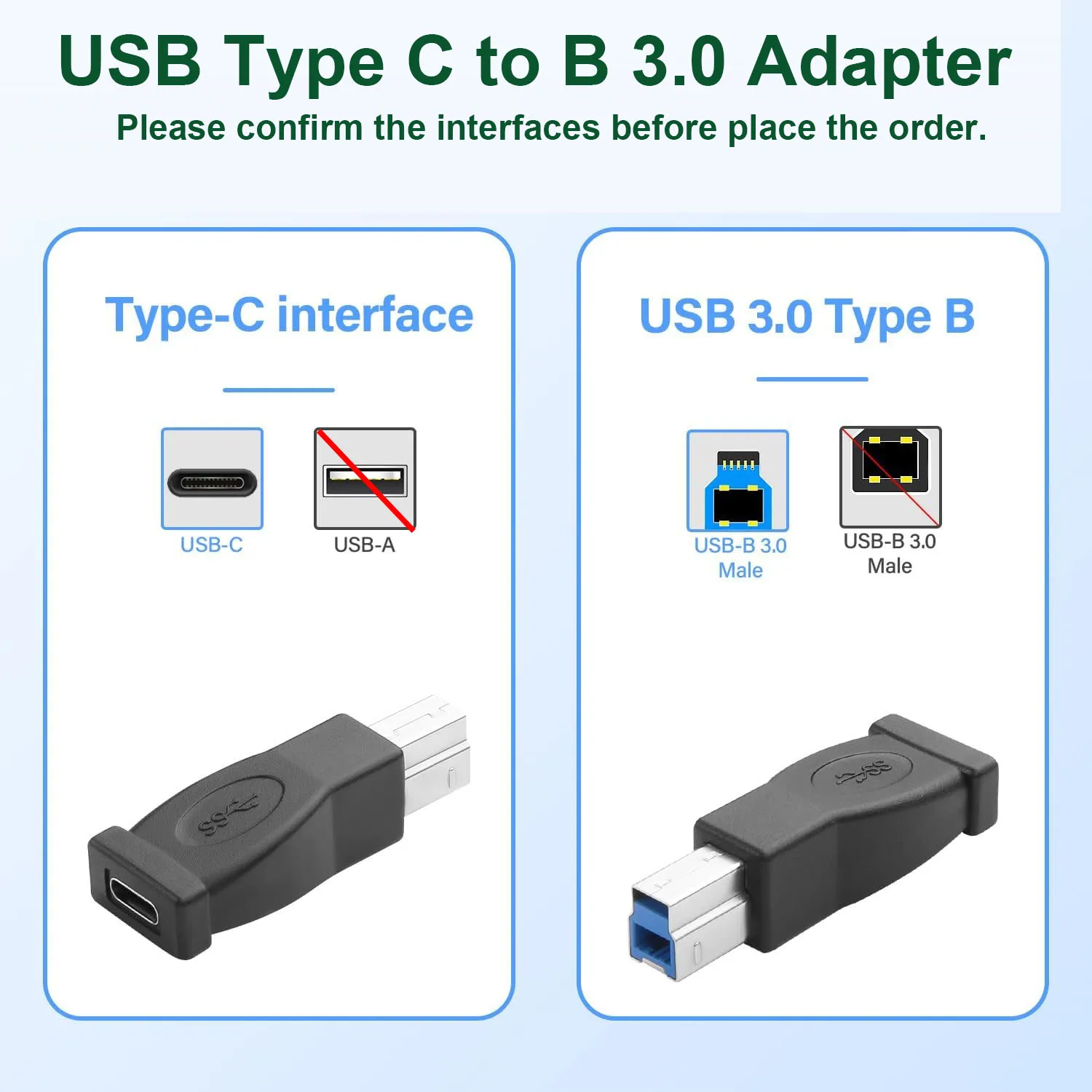 USB Type C 3.1メス-USB 3.0 Bオスデータアダプター,コネクタコンバーター,プリンタースキャナー用5gbps,外部ハードドライバー,ラップトップ