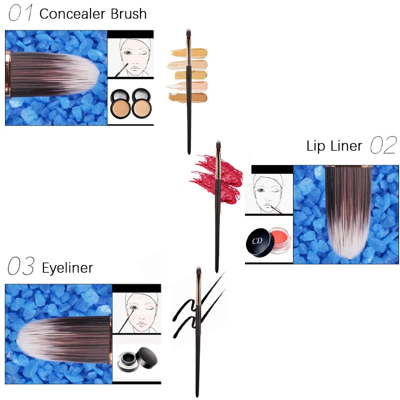 1Pc Professional Eyeliner Concealer Lip Liner Makeup Brush Multifunctional Blending Beauty Makeup Brush Soft Hair Cosmetic Tool