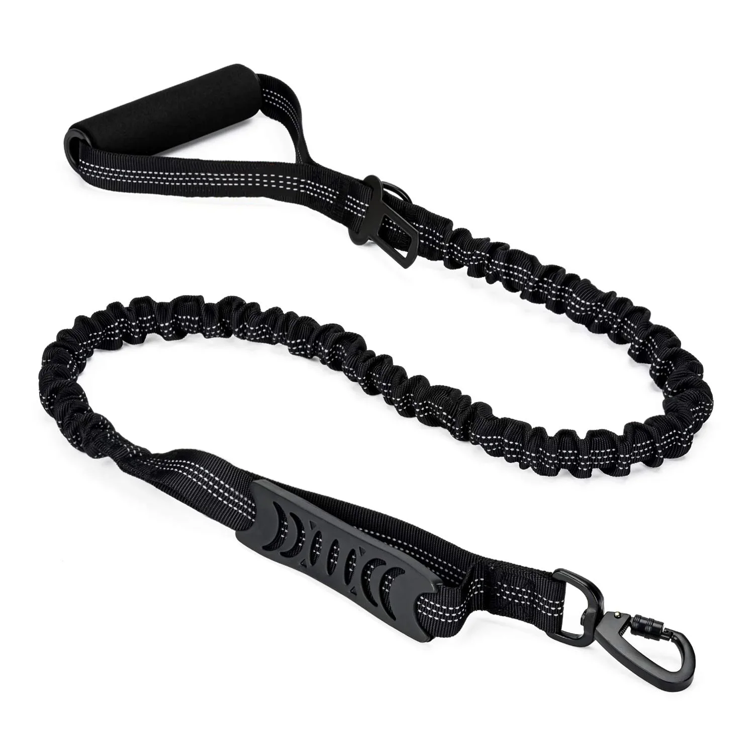 Highly Reflective Heavy Duty Elastic Bungee Medium and Large Dog Leash Shock Absorbing with Comfortable Padded Handle and Traffi