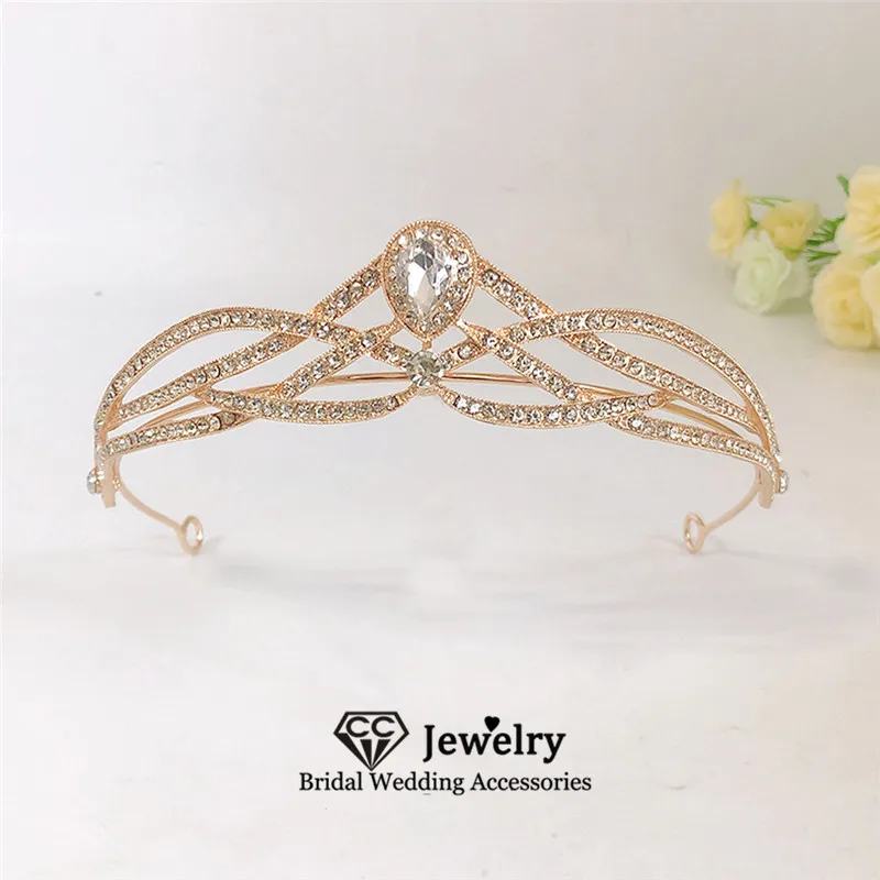 

CC Simple Design Crowns for Wedding Women Accessories Bridal Dress Engagement Hair Ornaments Water Drop Shape Tiaras Crown YQ139