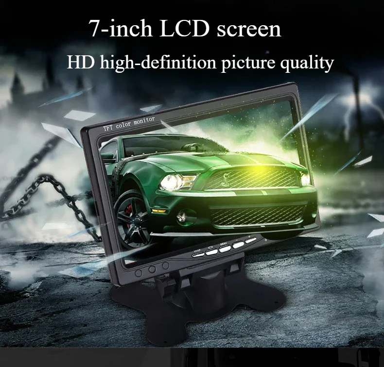 C7000AA Car LCD Display Vehicle 7 Inch 1024*600 Aviation Interface Display HD LCD General Aviation Monitor Reversing Image