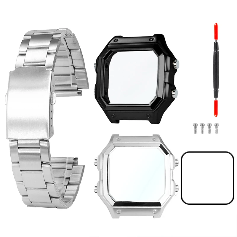 AE1200 Mod kit stainless steel case AE-1200 bezel bumper armor high-definition film Modified AE1200 accessories for Casio 3299