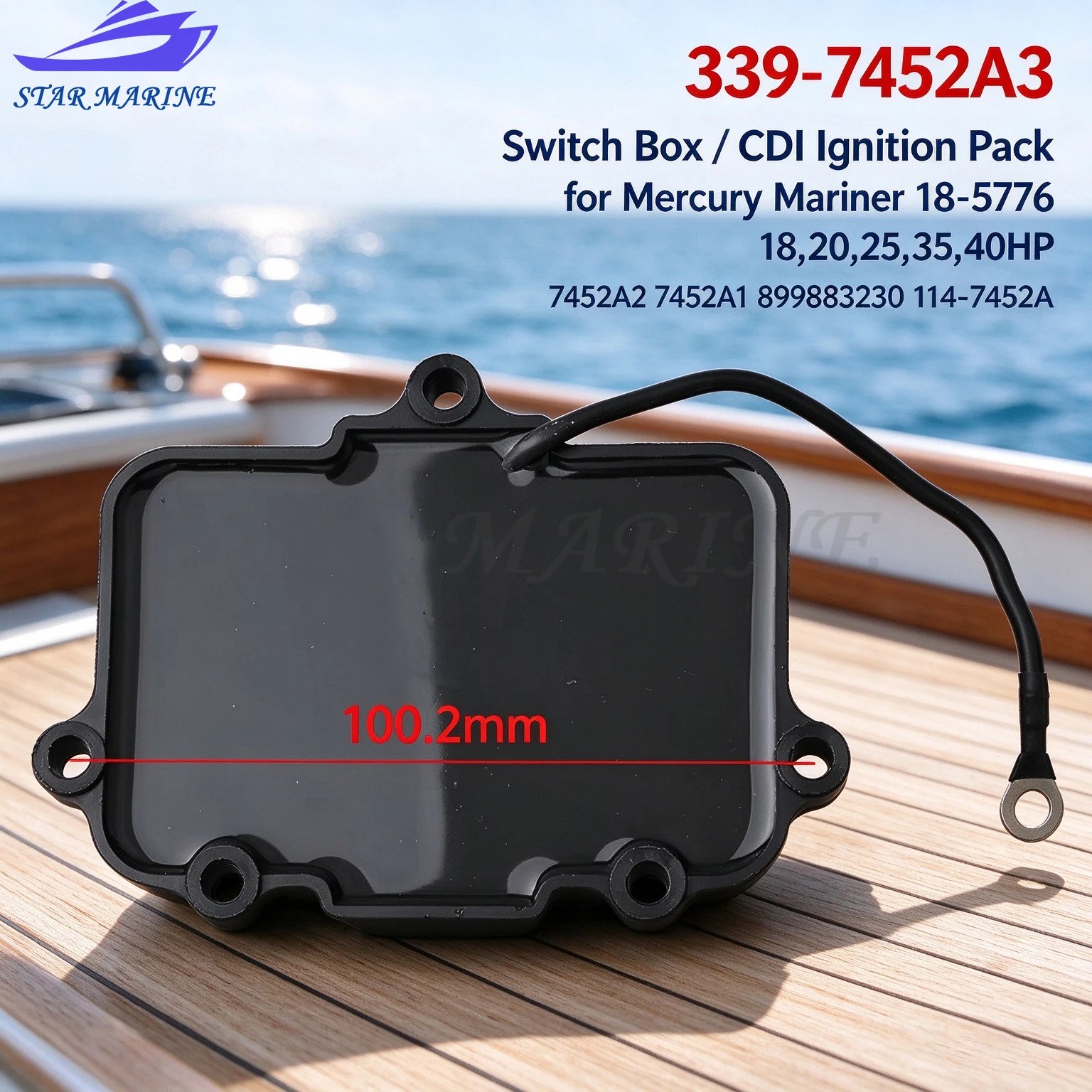 Boat Switch Box CDI Ignition Pack 339-7452A3 7452A2 7452A1 18-5776 899883230 114-7452A For Mercury Mariner 18-40HP Parts