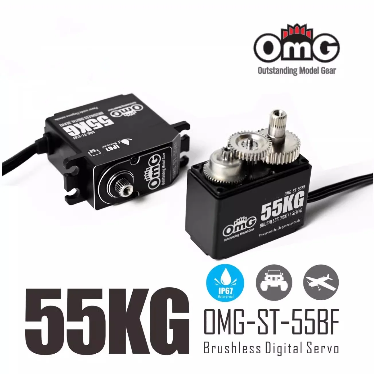 

Сервопривод OmG 55 кг OMG-ST-55BF, бесщеточный, с высоким крутящим моментом, водонепроницаемый цифровой сервопривод высокого давления