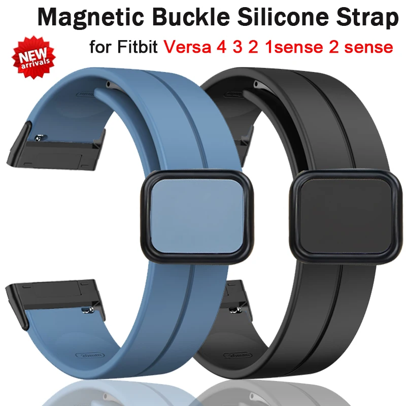 Magnetisches Schnallenarmband für Versa 4 3 2 1 Versa Lite Silikonarmband für Vesa Sense 2/Sense Sports Correa-Armband für FITBIT-Uhr