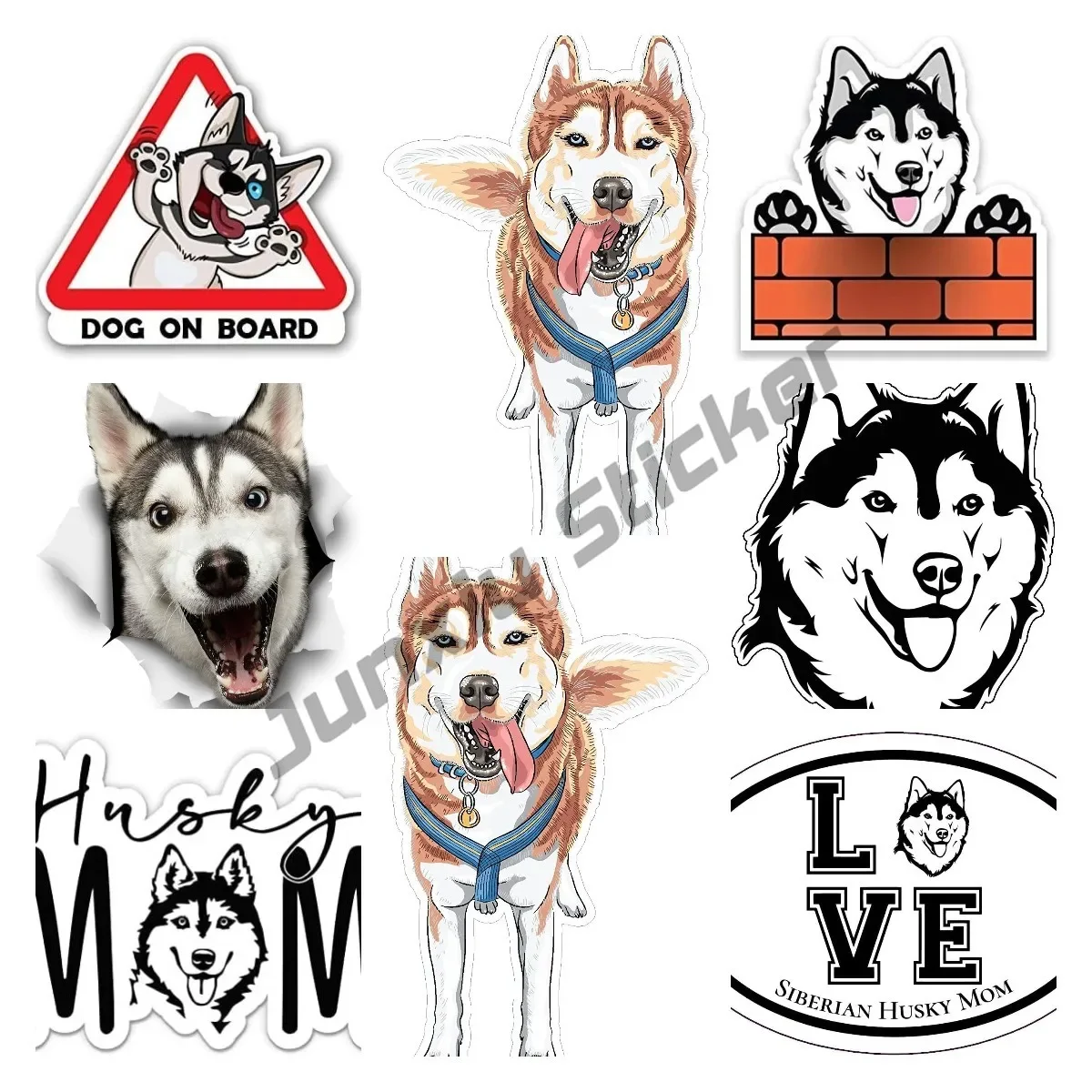 

Personality Siberian Husky Vinyl Sticker Decal Dog Breed Tumblers Laptops Car Windows Surfboard Camper Travel Bumper Decor