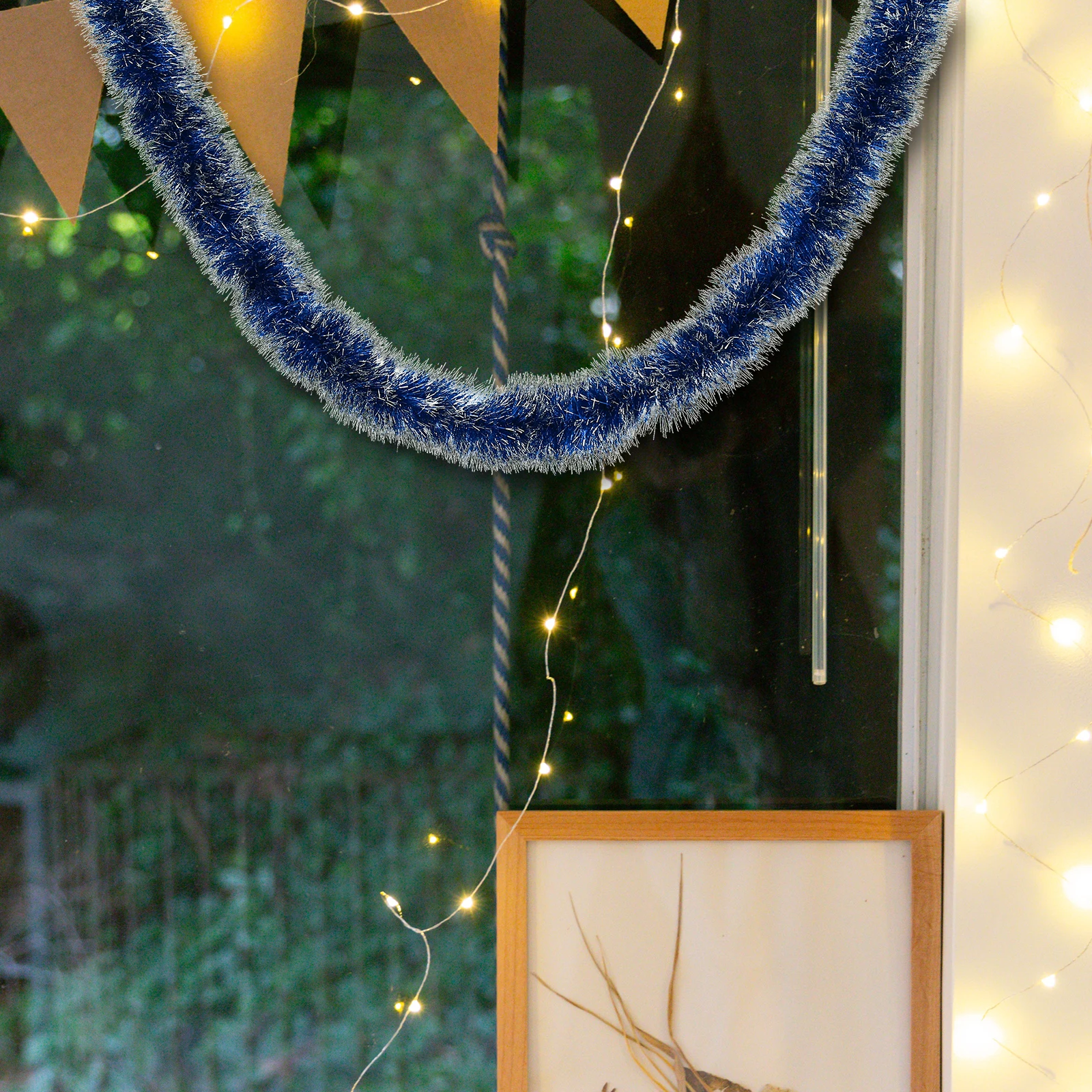 

1Pcs Christmas Tinsel Garland Shiny Decorative Ribbon Hanging Decor Party Supply Xmas Tree Pendant Holiday Scene Layout