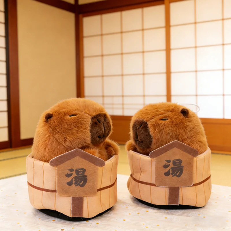

12/25cm Bathing Capybara Plush Stuffed Toy Kawaii Japanese Style Creative Capibara Doll Keychain Pendant Kid Birthday Girl Gift