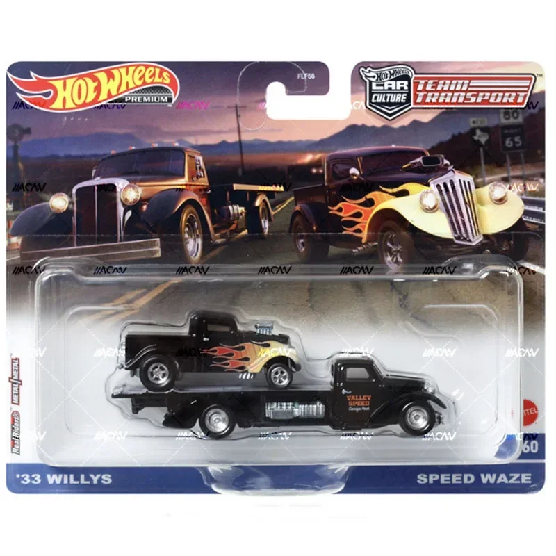 Подлинные Hot Wheels Premium Car Culture Team Transport 1:64 для мальчиков литые игрушки Mercedes Benz Fleet Street Porsche Euro Hauler Gift