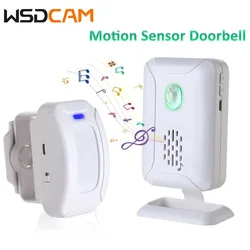 WSDCAM Wireless Welcome Doorbell PIR Motion Detector Burglar Alarm Infrared Sensor Visitor Alarm Chime Door Bell