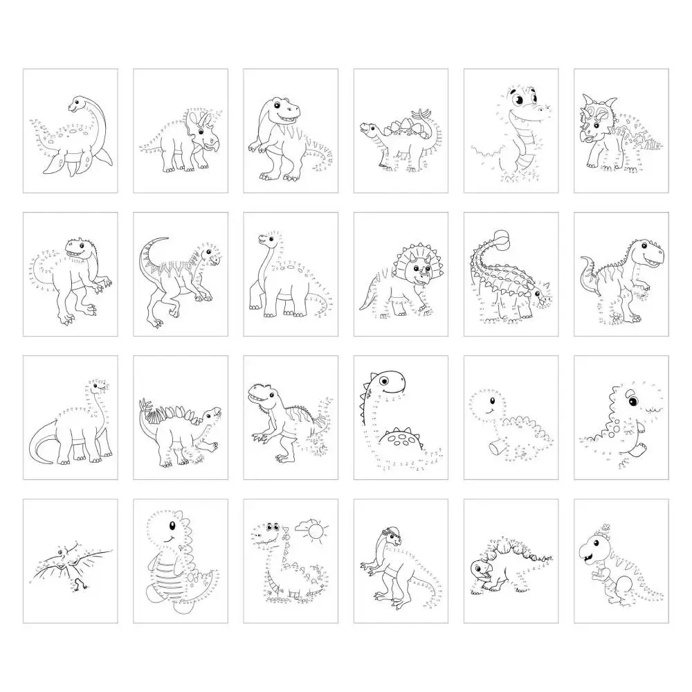 Lustige Kinder Dot to Dot Zeichnung Malbücher DIY Cartoon Tiere Dinosaurier Malbuch Kinder Kunsthandwerk Montessori Spielzeug