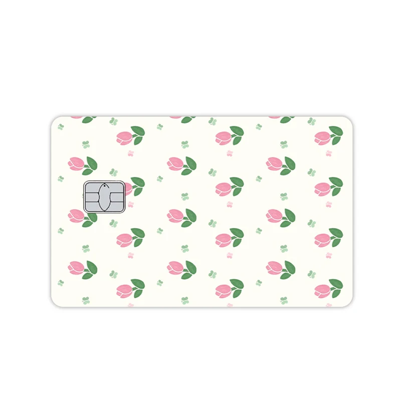 Shiny Butterfly Flower Stars Printed Fashion Women Pvc Stickers Film Skin Cover Kawaii Credit Debt Bank Card Front Side Decor