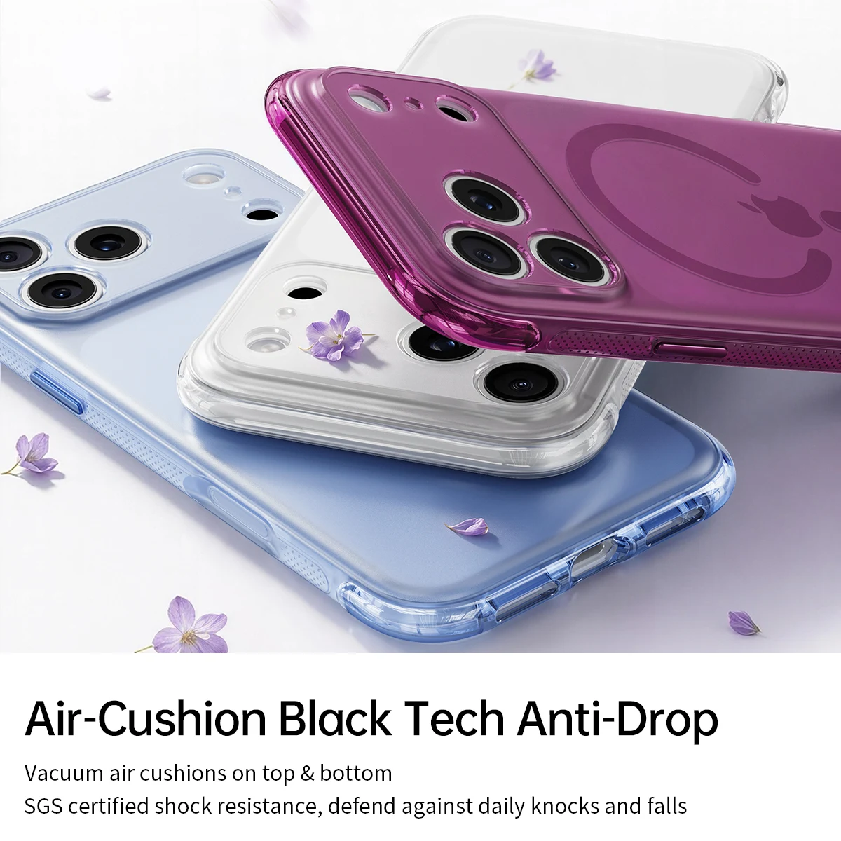 Air-Filled Edges Magnetic Phone Case For Iphone 17 18 Pro Max TPU Soft Frame Phone Cover For Magsafe Genuine Air-Cushion Shell