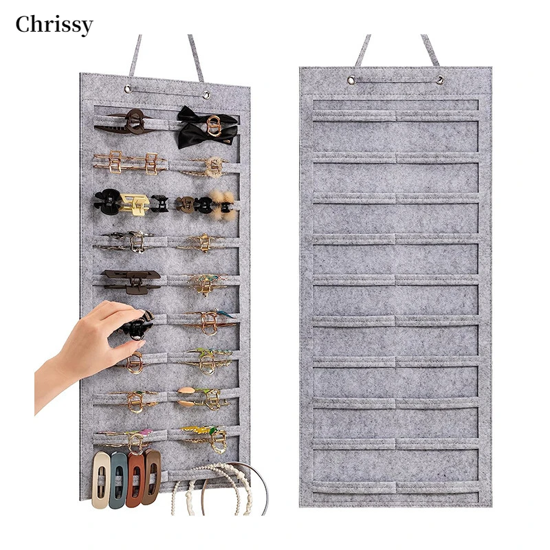 

Wall-mounted Felt Eyewear Bag Headwear Hair Accessories Hanging Felt Storage Bag Hairpin Display Board Glasses Showing