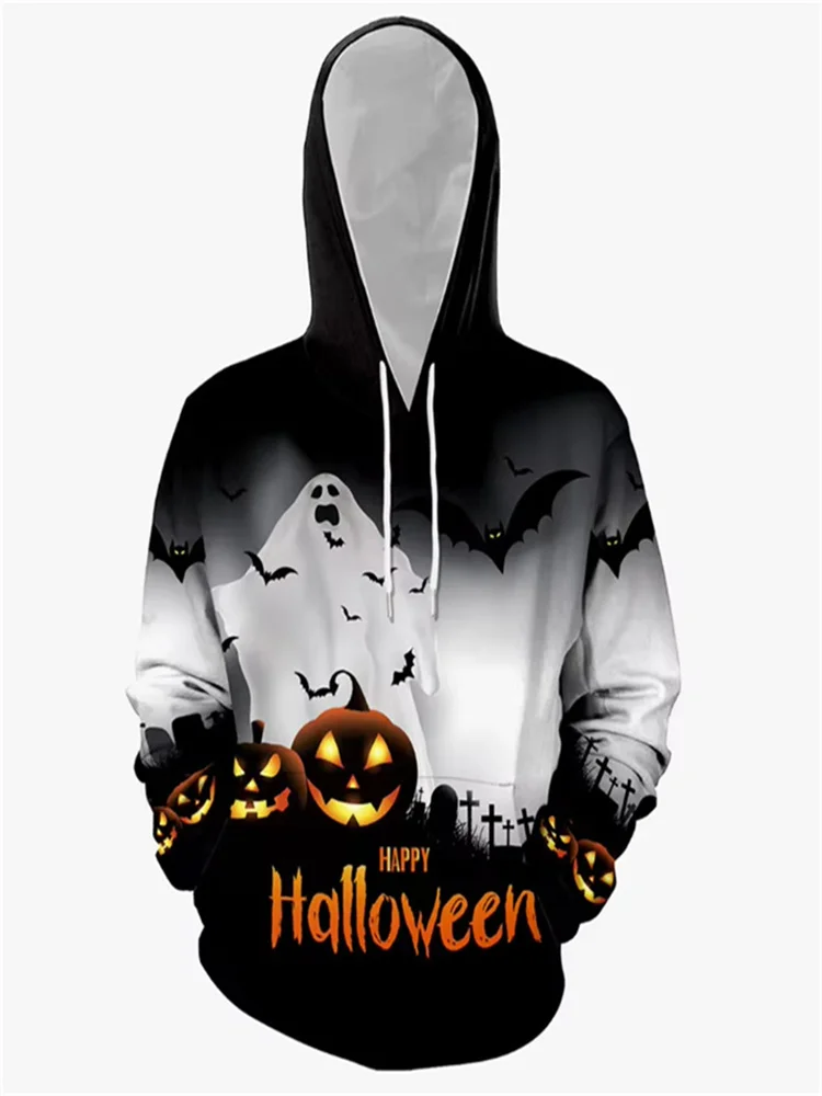 

Autumn Winter Halloween Men's Hoodie 3D Pumpkin Printing Classic Casual Couple Sweatshirt Outdoor Street Trend Men Clothing Tops