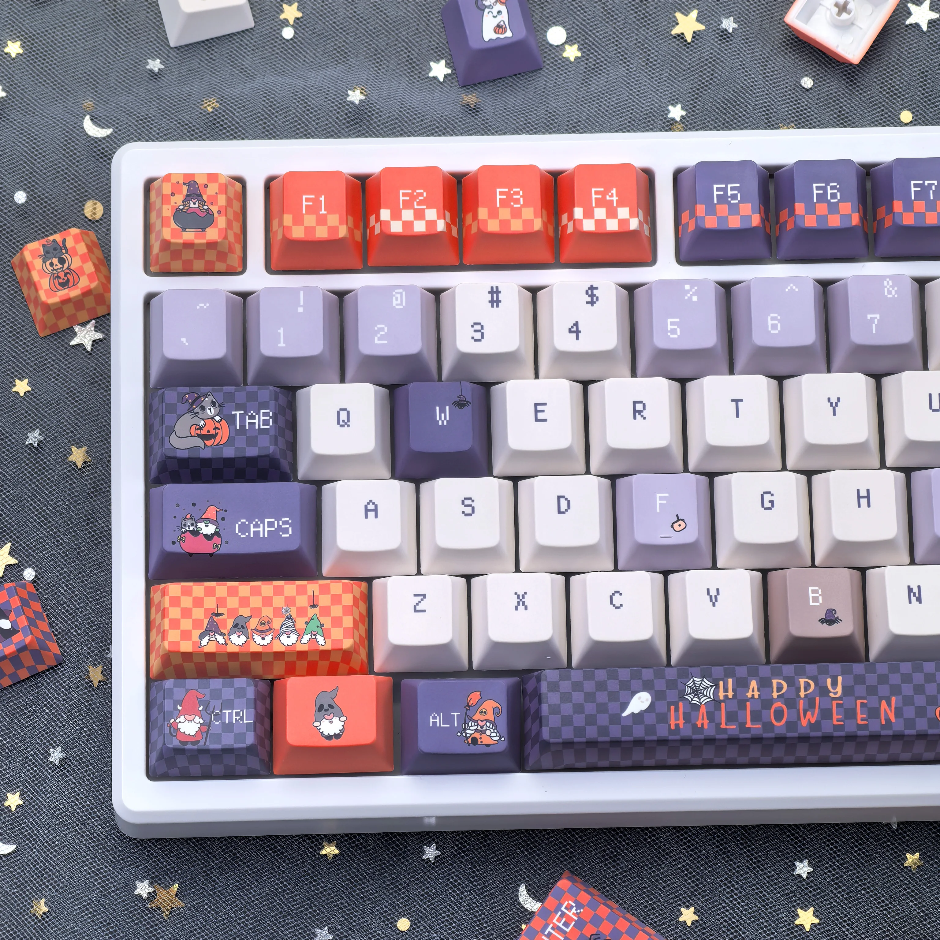 

Halloween Keycaps For A Trick-Or-Treaters Theme Cherry Pbt 3 Ansi Iso Layout And Custom Keyboard Keycaps For Diy.