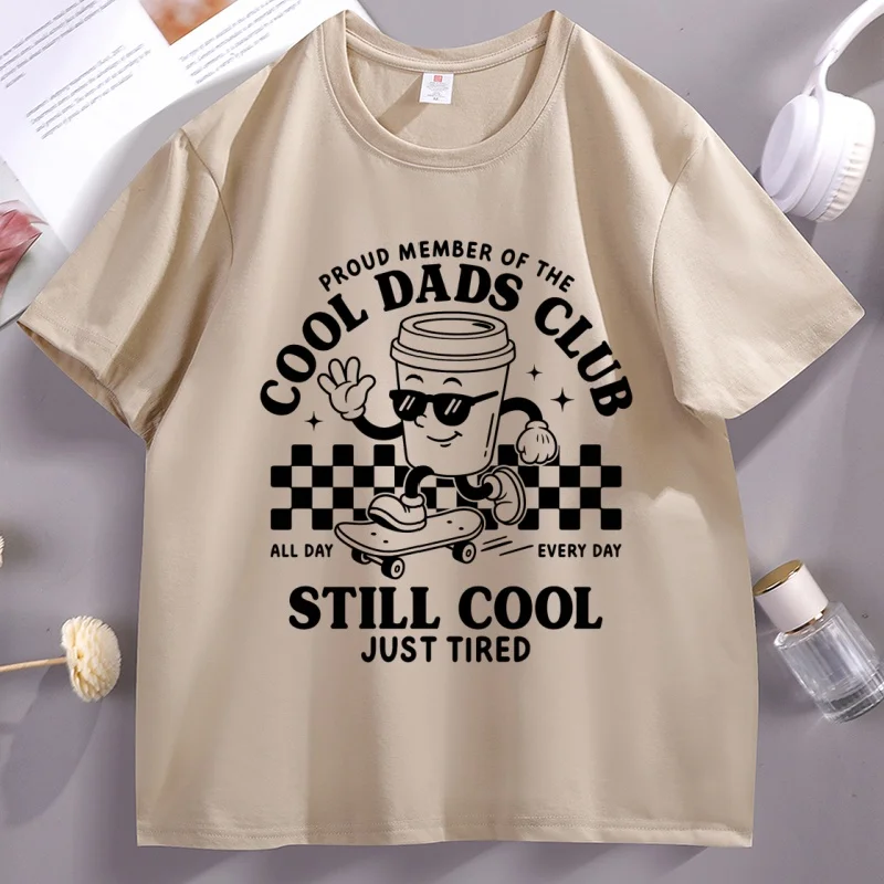 Retro Cool Dads Club T-Shirt Skater Style Fatherhood Tshirt Funny New Dad Cool Just Tired T Shirt Man women Clothing Streetwear