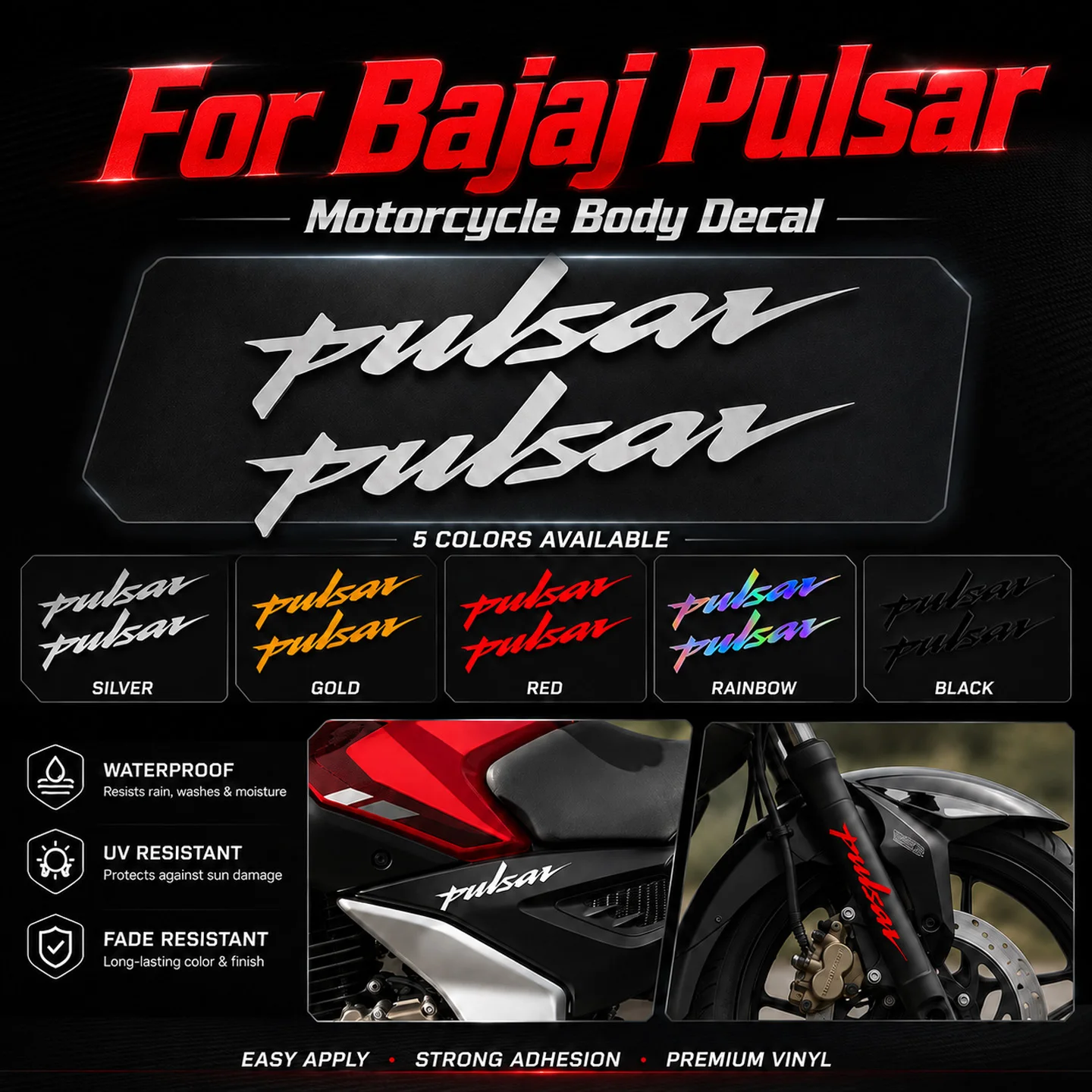 Pegatina Reflectante para Motocicleta Bajaj Pulsar 200 NS/200 RS/200 AS 200RS 200NS 180 150 N250, Accesorios de Vinilo para Carrocería de Moto
