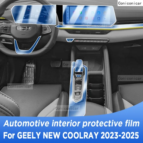 Para GEELY NEW COOLRAY 2023 2024 2025 Panel de navegación película protectora Interior automotriz accesorios antiarañazos pegatina