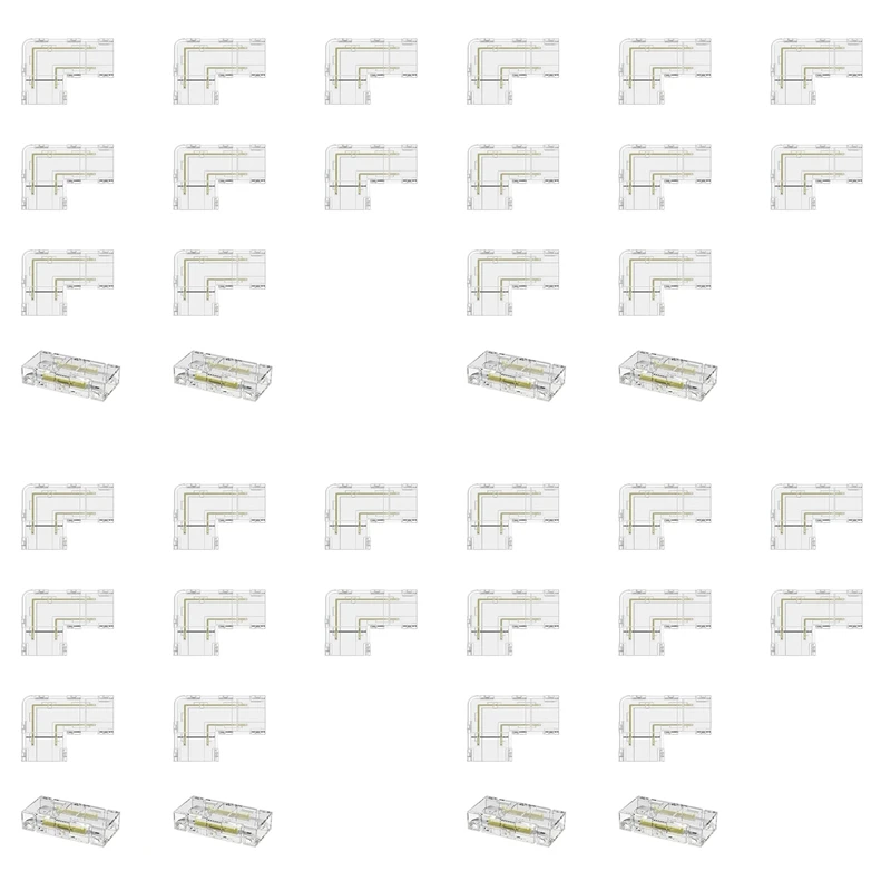8Mm COB Connector 32Pc L-Shaped/Corner Connector,8Pc Gapless Connectors For COB LED Strip,NOT For 10Mm Tape Lights