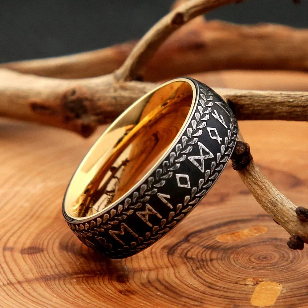 Gold Color/Silver Color Nordic Rune Rings For Men Stainless Steel Celtic Knot Ring Viking Amulet Jewelry Gift Dropshipping