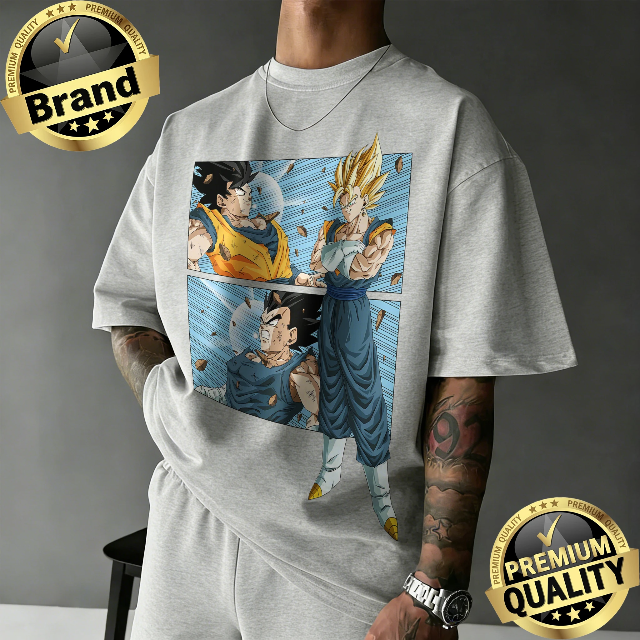 2026 New Hot Summer 2026 Summer New Arrival Dragon Ball Oversized Retro Anime T-shirt  Vegito Retro Graphic Print Casual Y2k Tee