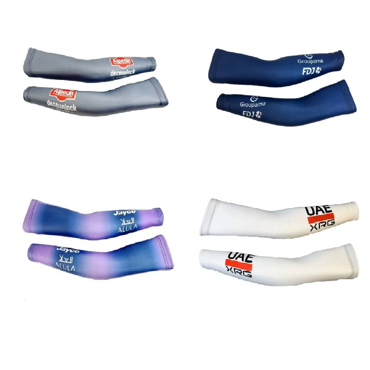 AliExpress NONE ONE PAIR SPRING SUMMER/WINTER FLEECE THERMAL 2025 Jayco AlUla/FDJ/UAE/ALPECIN Team Cycling Arm Warmers Size XS-4XL