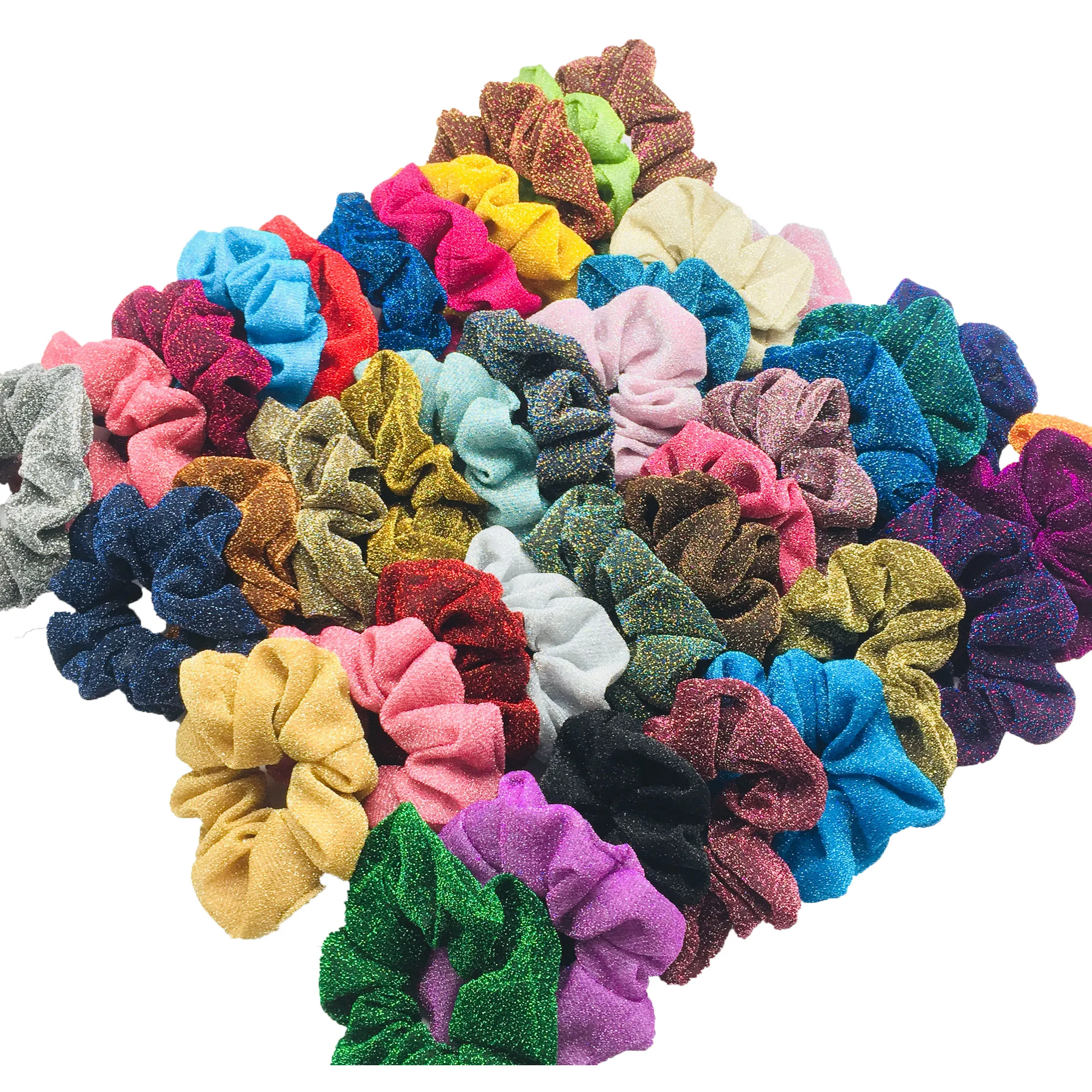 50pcs/40/30/20 Hair Scrunchies Pack Satin Elastic Velvet Bands Scrunchy Ties Chiffon Women Girls Accessories Organza Christmas