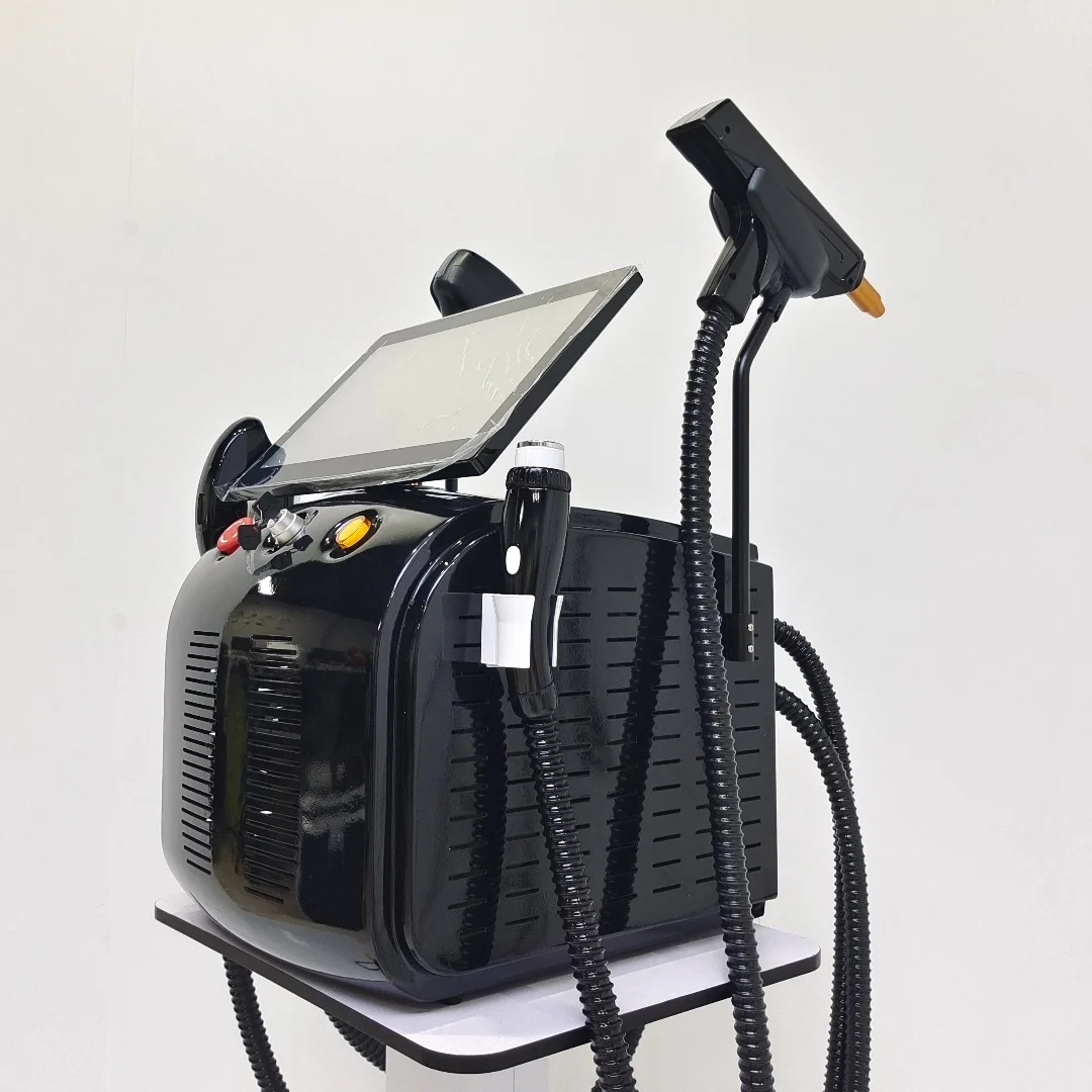 سوبرانو تيتانيوم آيس بلاتينيوم ديود 4in1 2025 آلة إزالة الشعر غير المؤلمة الجديدة 4 الطول الموجي ليزر ND: YAG RF IPL OPT